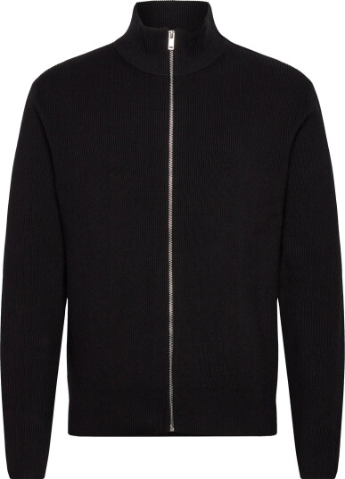 Lindbergh Knitted Zip Cardigan - Black - L