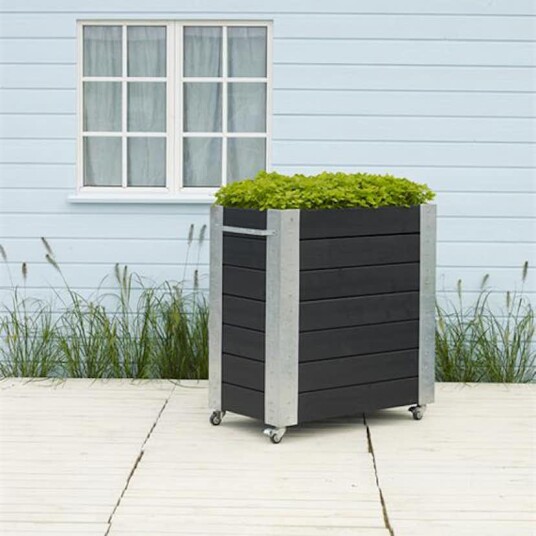 Blomsterkasse PLUS Cubic Svart 87x50x95 cm