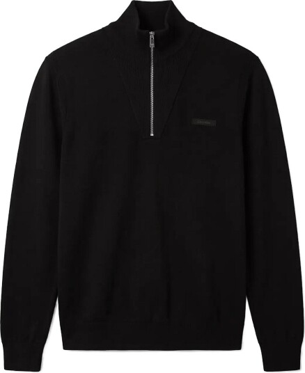 Calvin Klein Ls Snowy Tech Knit Qz Sweater 14 Black XL Calvin Klein Ls Snowy Tech Knit Qz Sweater 14 Black XL