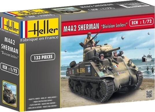 Heller M4A2 Sherman Modellstridsvogn Byggesett 1:72