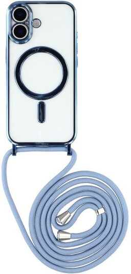 EIDERWOOD iPhone 17 Fleksibelt Plast Deksel med Justerbar Stropp Gjennomsiktig / Blå