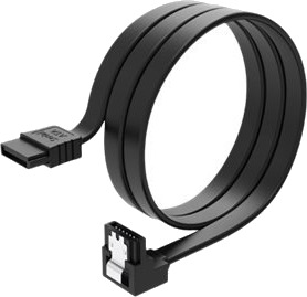 Akasa Proslim Sata-Kabel Serial Ata 150/300/600 Sata Hunn Høyrevinklet Til Sata Hunn Låst 50 Cm Svart