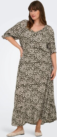 ONLY Carmakoma Carchianti S/S Long Dress Wvn Noos Khaki green 46