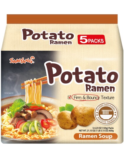 5 stk Samyang Potato Ramen 5x120 gram Korea