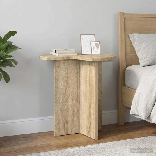 vidaXL Sidetabell 2 pcs Sonoma eik Ø 39 x 38 cm Konstruert tre