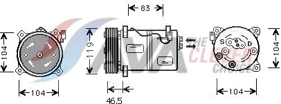 AVA COOLING SYSTEMS VOAK095 AC-kompressor