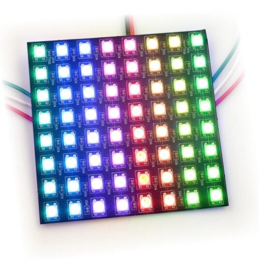 RGB matrise fleksibel 8×8 WS2812B – 64 individuelt adresserbare LED er