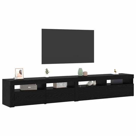 TV møbler 2 pcs Svart eik 240 x 35 x 40 cm Konstruert tre TV møbler 2 pcs Svart eik 240 x 35 x 40 cm Konstruert tre