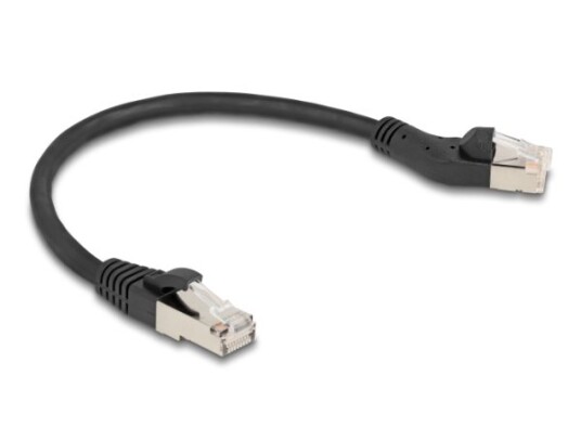 Delock Rj45 Nettverkskabel Cat.6A S/Ftp-Plugg 45° Vinklet Til Venstre Til Rett Plugg 0,25 M Svart