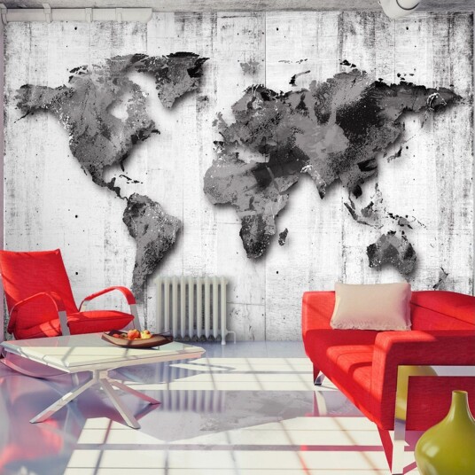 Fototapet World In Shades Of Grey 200x140 - Finnes i flere størrelser