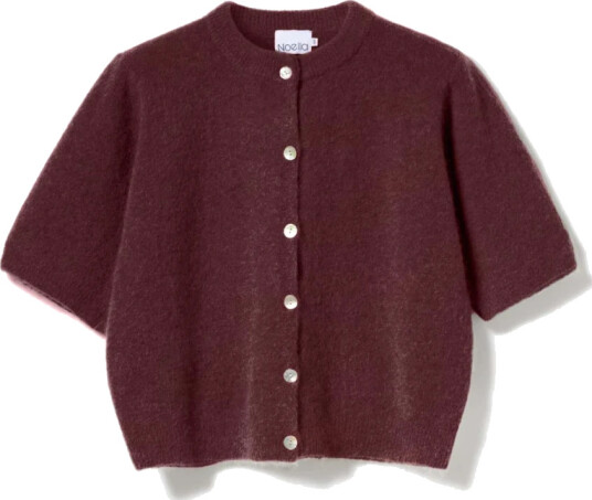 Noella Kae Ss Knit Cardigan - Burgundy - L/XL