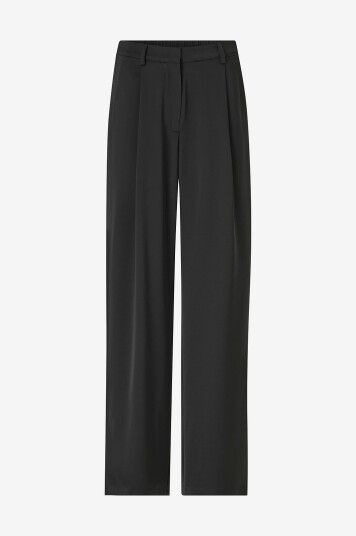 By Malina Bukser Sarah Elastic Waist Satin Pants Svart