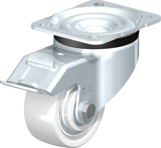Blickle 852828 Lk-Spo 80K-Fi-Fa Styrehjul Med Brems, Hjuldiameter 80 Mm, Bæreevne Maks. 350 Kg, 1 Stk