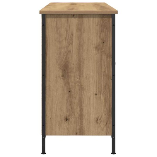 TV benke Svart Eik 101x35x65 cm Ingeniørtre og Stål TV benke Svart Eik 101x35x65 cm Ingeniørtre og Stål
