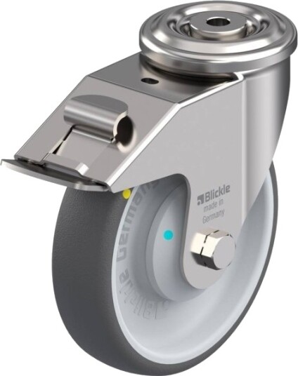 Blickle 853701 Lexr-Path 160Kad-Fi-Els Styrehjul Med Brems, Hjuldiameter 160 Mm, Bæreevne (Maks.) 260 Kg, 1 Stk