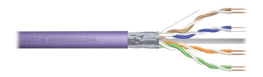 Digitus Professional Installasjonskabel 500 M 7.2 Mm Brettet Uskjermet Tvunnet Par (F/Utp) Simpleks Cat 6 Ieee 802.5/Ieee 802.3 Halogenfri Stigerør Solid Cus Lilla