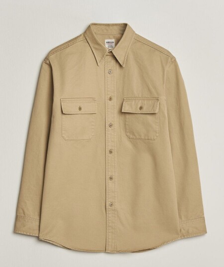 Kamakura Shirts Cotton Twill CPO Overshirt Beige
