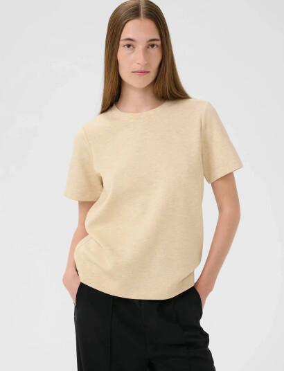 InWear Vincentiw Melange Karmen T-Shirt - Cream - M InWear Vincentiw Melange Karmen T-Shirt - Cream - M