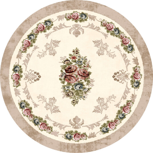Rundt teppe Delpha beige/multi Størrelse: Ø 180 cm Rundt teppe Delpha beige/multi Størrelse: Ø 180 cm
