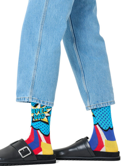 Happy Socks Super Dad Sock   Multi/patterned   41 46