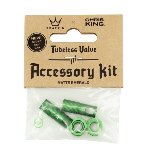 Peatys x ChrisKing Tubeless Ventil Kit Smaragd