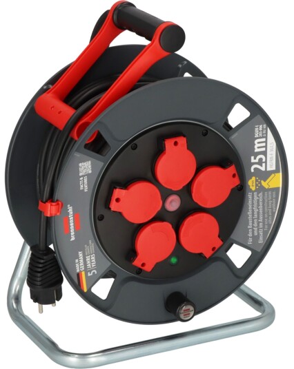 Brennenstuhl Kabeltrommel Profi Med 5 Uttak (Type F) 230 v, 3300 w 25 m Brennenstuhl Kabeltrommel Profi Med 5 Uttak (Type F) 230 v, 3300 w 25 m