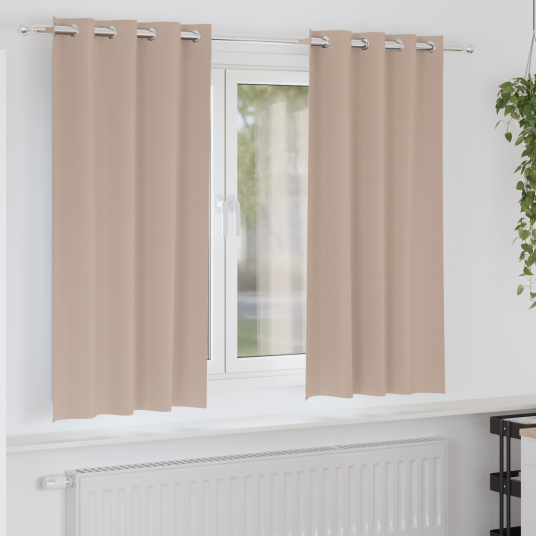 Gardiner med gardiner 2 pcs Gråbrun Polyester