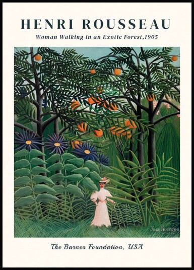 Woman Walking in an Exotic Forest Plakat Plakat / 21x30cm