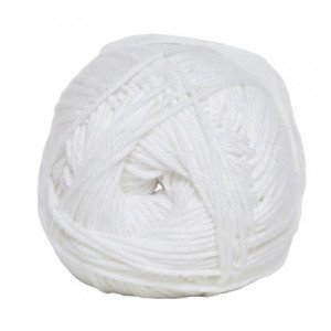 Hjertegarn Cotton nr. 8 Garn 100 Hvit