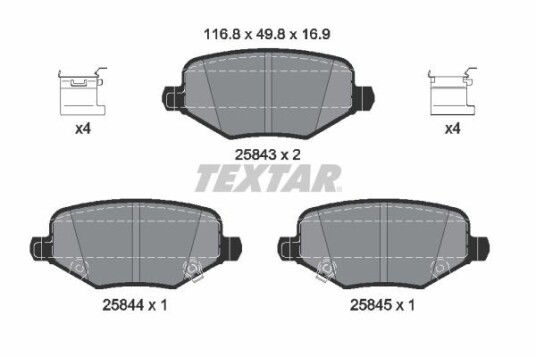 Bremseklosser TEXTAR 2584301 Bremseklosser TEXTAR 2584301