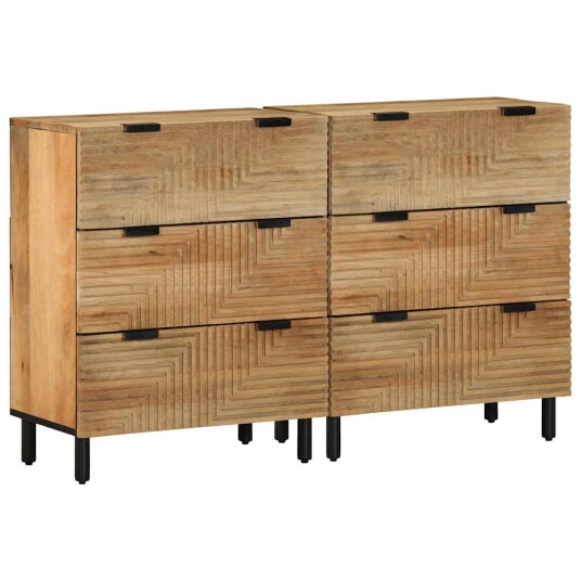 Skjenker 2 stk brun 60x33x75 cm heltre mango Skjenker 2 stk brun 60x33x75 cm heltre mango