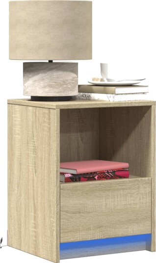 Nattbord med LED sonoma eik konstruert tre 8721102965883