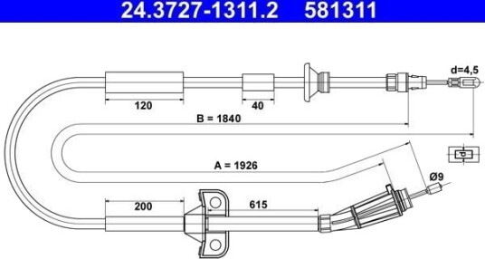 Bremsewire ATE 24.3727 1311.2 Bremsewire ATE 24.3727 1311.2