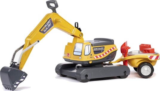 Falk Ride-on-gravemaskin Super Builder Inkl Tilhenger Gul
