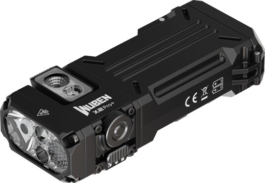 Wuben X2 Pro+ lommelykt 1500 lm med trinnløs dimming og rødt sidelys