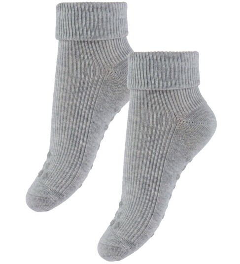 Minymo Baby Rib Sock W. Abs (2-Pack) Grey 15\18