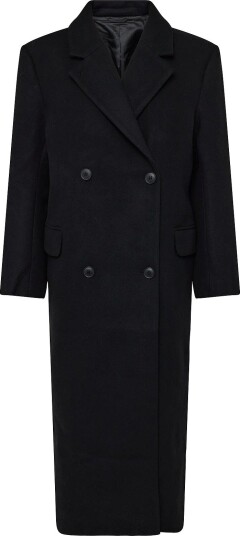 Weekday Logan Double-Breasted Wool-Blend Coat - BLACK - S