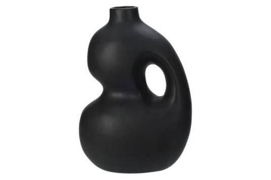 Schutz As Vase i Sort Keramikk 17x24cm Blomstervase