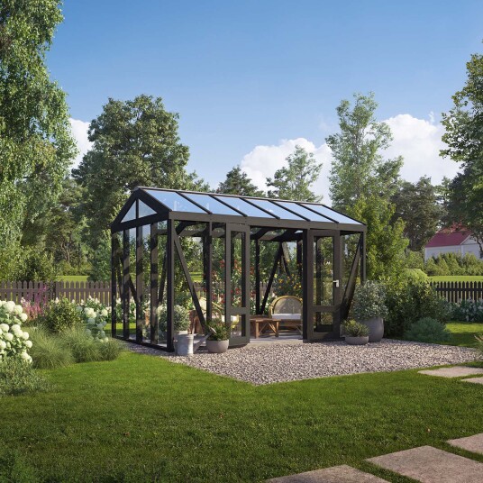 Tredrivhus Linnea - Sort Sort, 7,5 M² Tredrivhus Linnea - Sort Sort, 7,5 M²