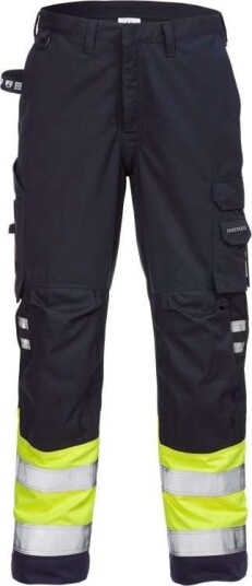 Fristads Flamestat høy synlighet bukser cl 1 2176 ATHS Hi Vis Gul / Marineblå D108