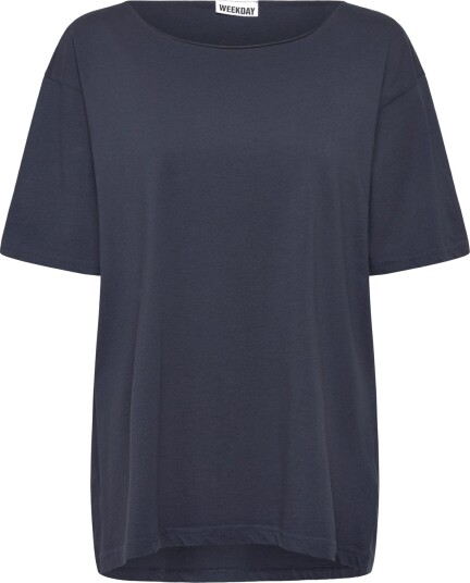 Weekday Oversized Boat Neck T Shirt Navy XL