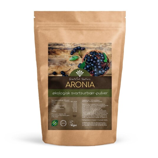 Grateful Nature Aronia Svartsurbær Pulver Økologisk 250 g Grateful Nature Aronia Svartsurbær Pulver Økologisk 250 g
