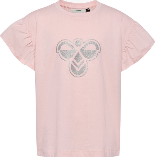 Hummel Hmljr Ruffle T Shirt Ss Big Bee Pink 122/128 Hummel Hmljr Ruffle T Shirt Ss Big Bee Pink 122/128