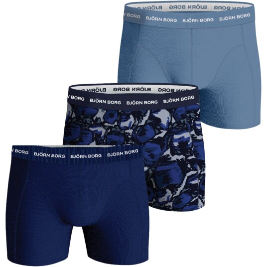 Björn Borg 3-Pack Cotton Stretch Boksershorts Herre Blå/Navy 2XL
