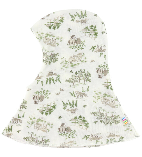 Joha Balaclava Ull/Silke 2 lags Off White m. Trær 52 cm Balaclava dobbel Grønn Hvit