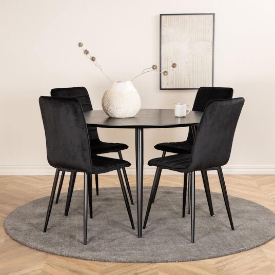 Venture Home Spisegruppe Venture Home Dipp Ø115 cm med 4 Windu Stoler GR22247