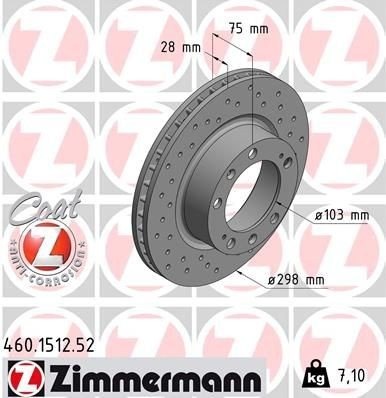 Bremseskive ZIMMERMANN 460.1512.52