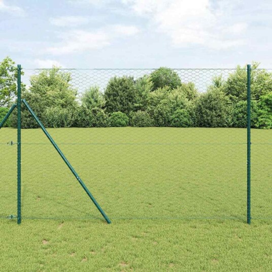 Gjerde med innlegg. grønn 1.6 x 50 m PVC belagt stål