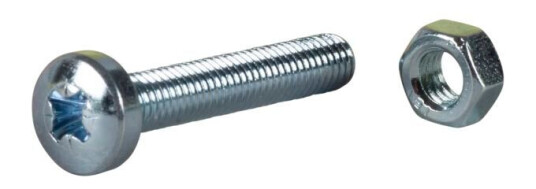 ESSVE 530010 Maskinskrue med mutter, avrundet hode, FZB M4 x 12 mm, 15-pakning