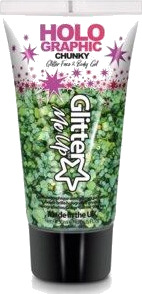Glitter Me Up Holographic Face & Body Glitter Gel Green Envy